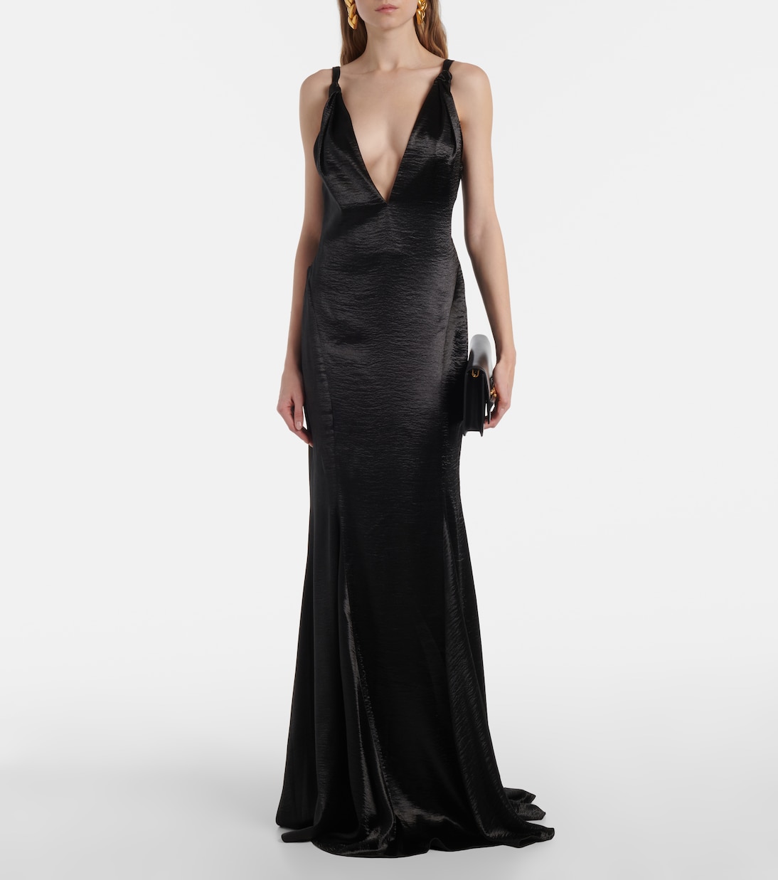 Abito lungo Asli in raso | Safiyaa