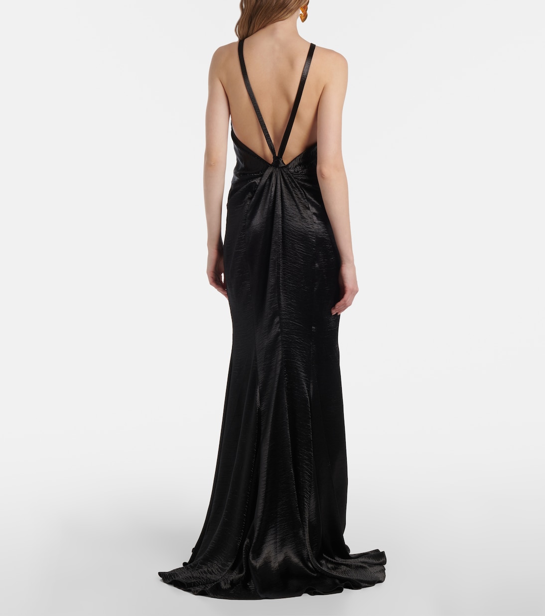 Abito lungo Asli in raso | Safiyaa