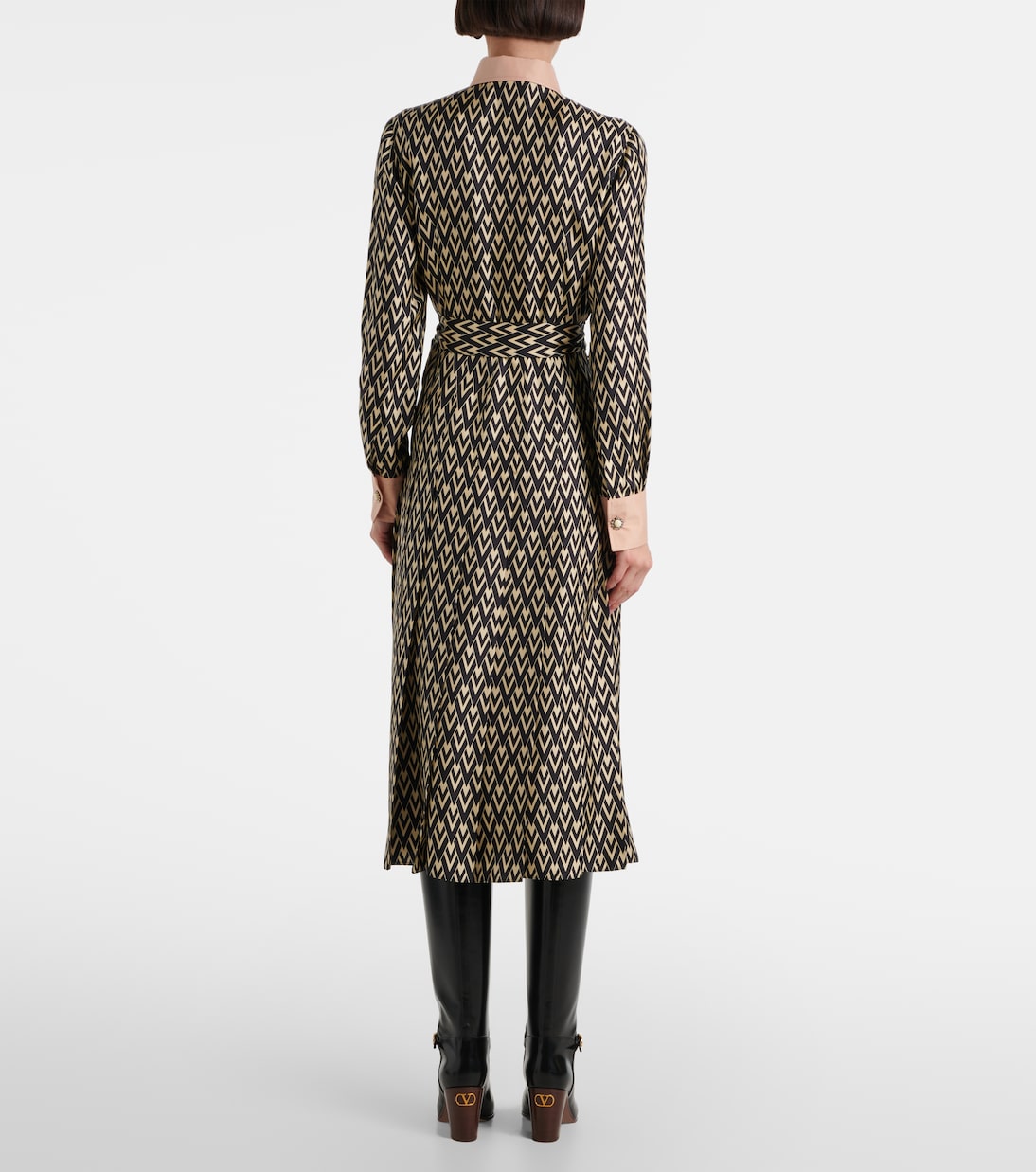 Hemdblusenkleid Toute La V aus Seiden-Twill | Valentino