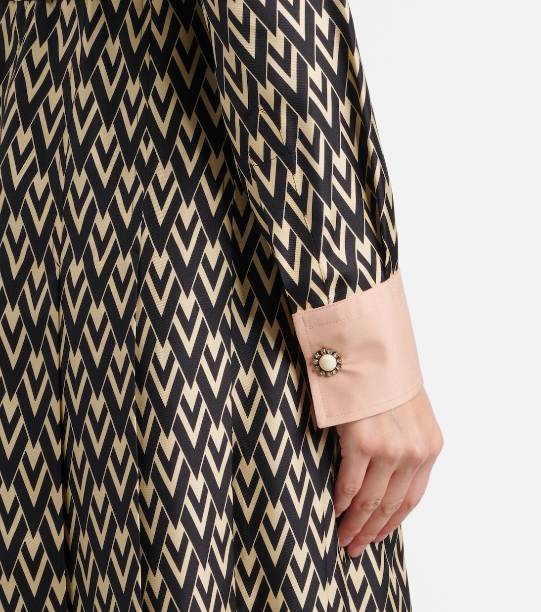 Hemdblusenkleid Toute La V aus Seiden-Twill | Valentino