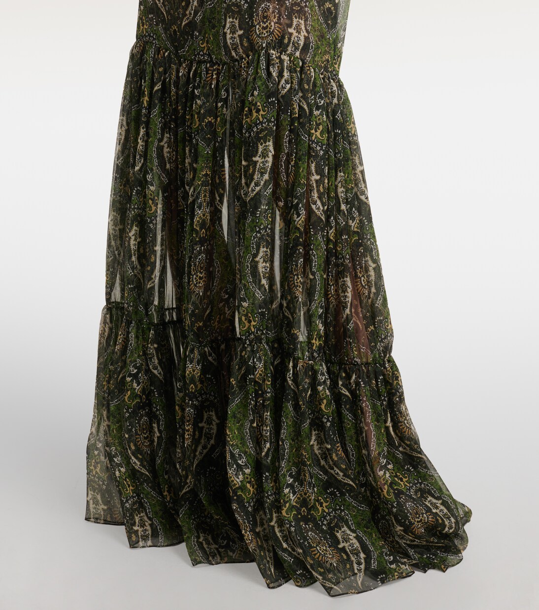 Paisley silk crépon maxi dress | Saint Laurent