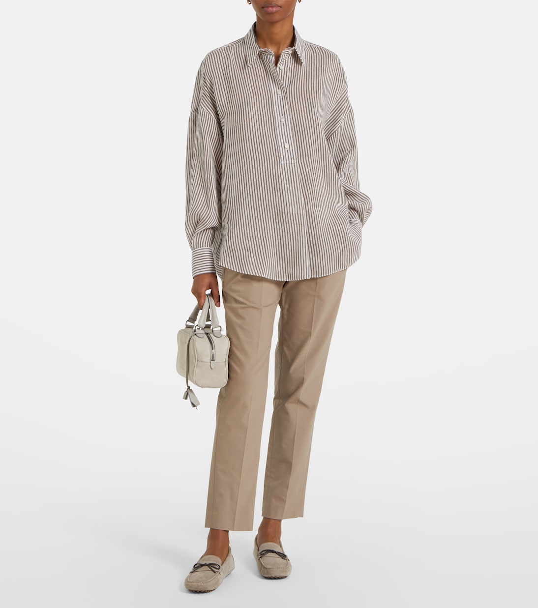 Cotton-blend slim pants | Brunello Cucinelli