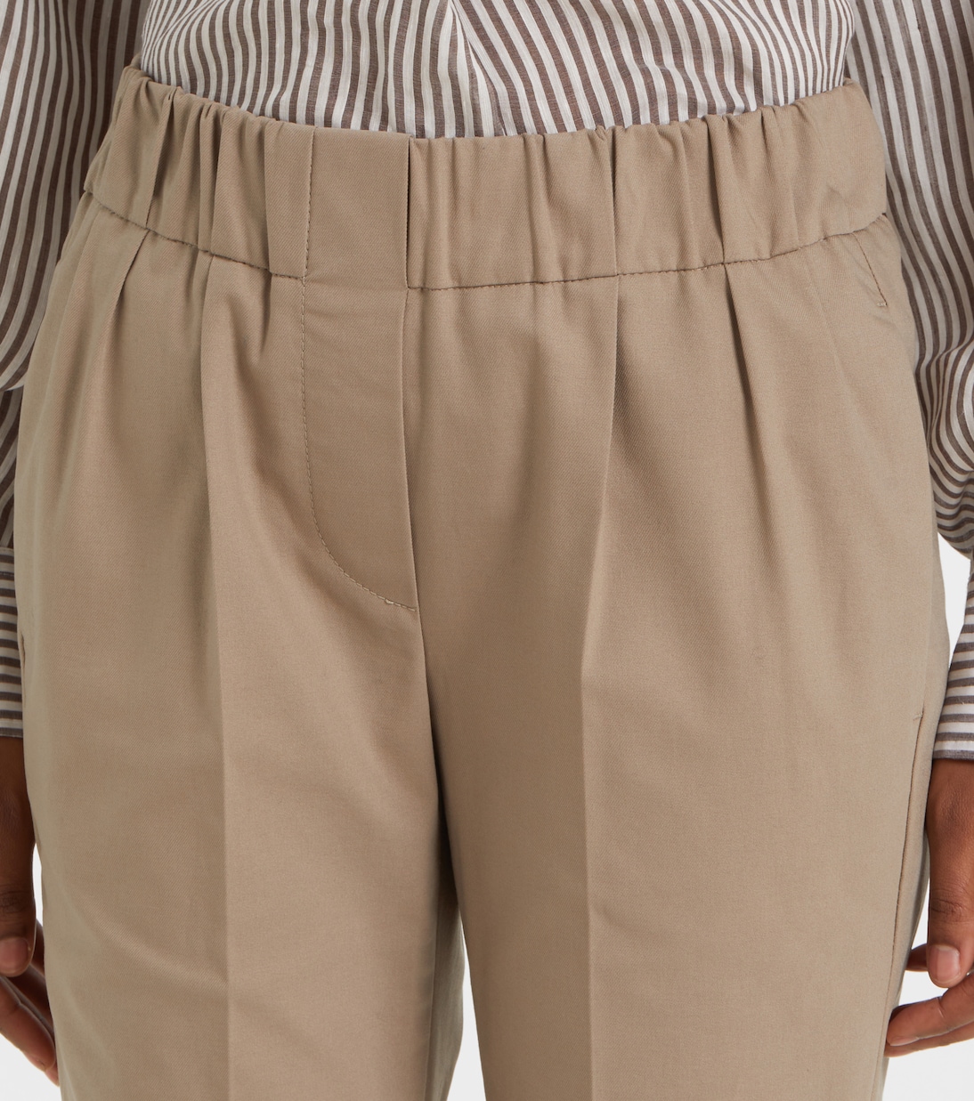 Cotton-blend slim pants | Brunello Cucinelli