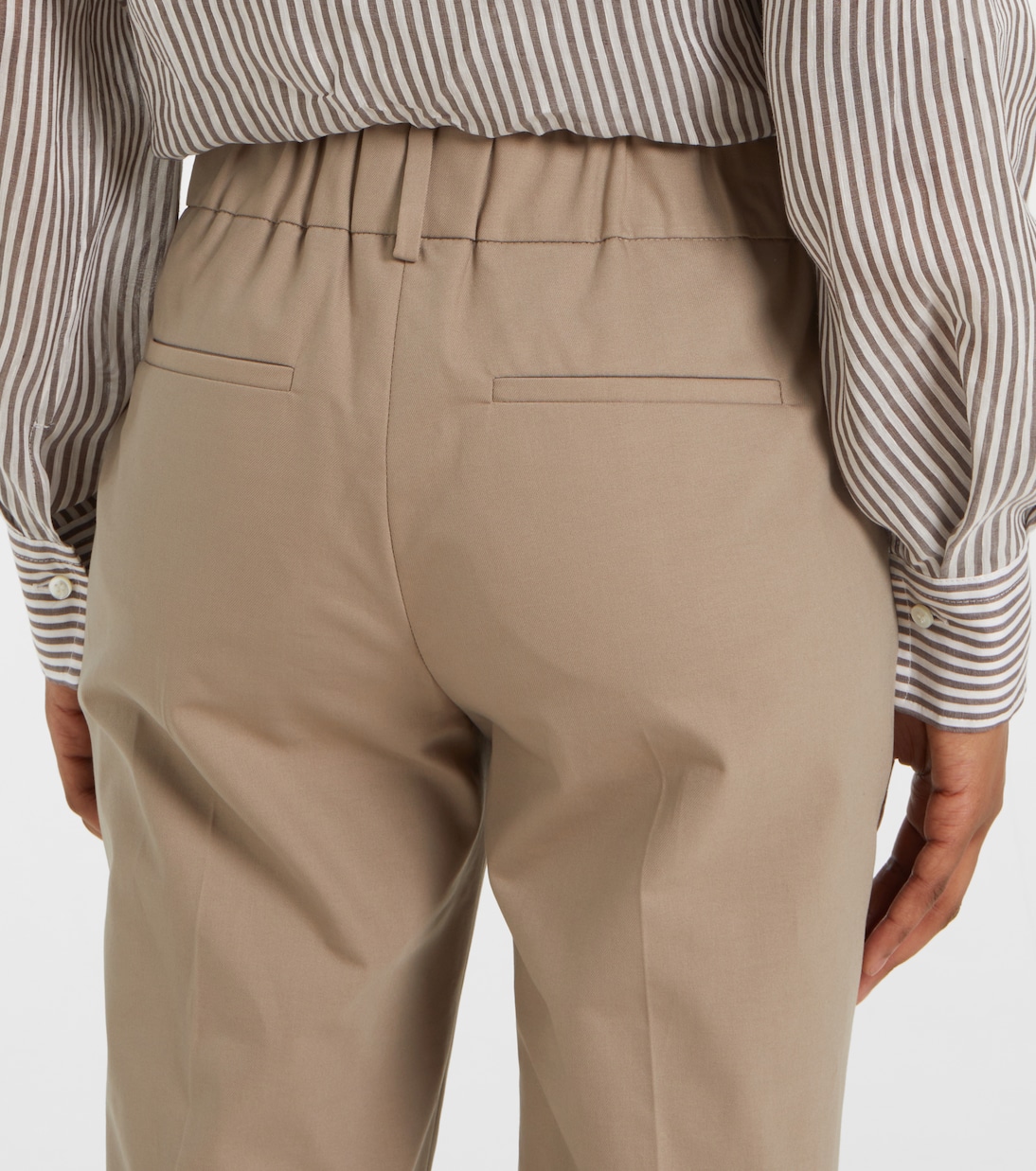 Cotton-blend slim pants | Brunello Cucinelli