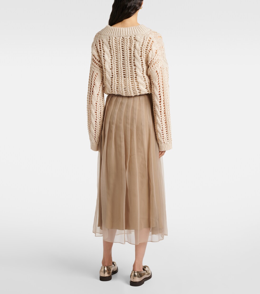 Silk midi skirt | Brunello Cucinelli