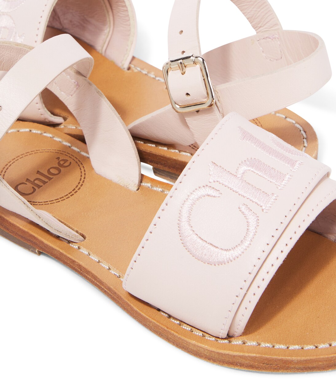 Chloé embroidered leather sandals | Chloé Kids