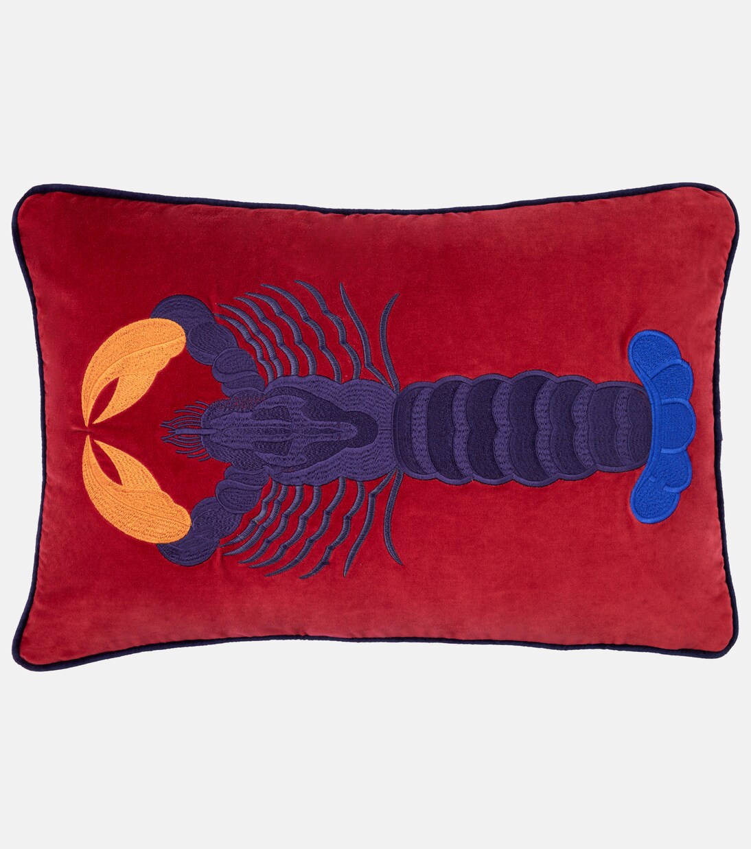 Lobster embroidered cushion | Les-Ottomans