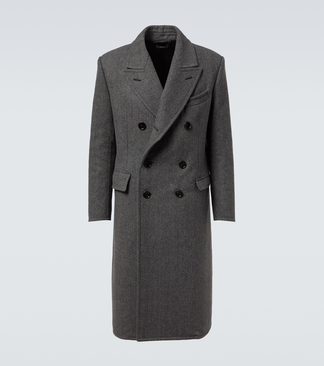 Double-breasted virgin wool twill coat | Tom Ford