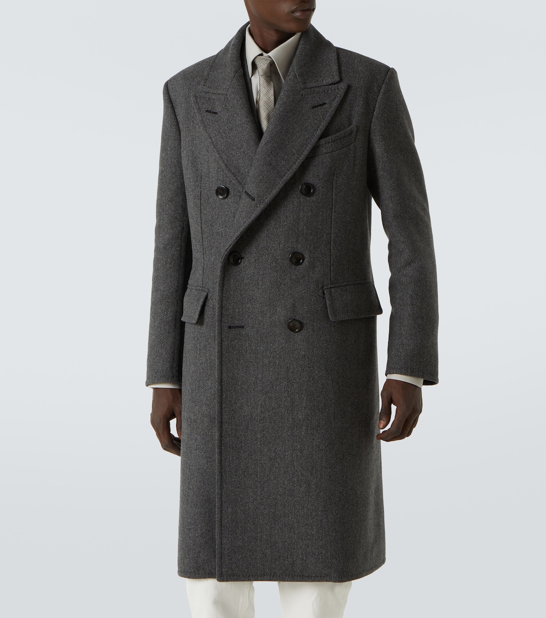 Double-breasted virgin wool twill coat | Tom Ford