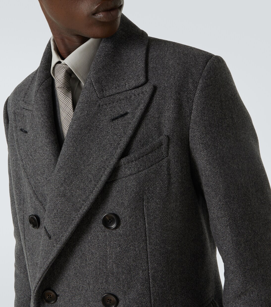 Double-breasted virgin wool twill coat | Tom Ford