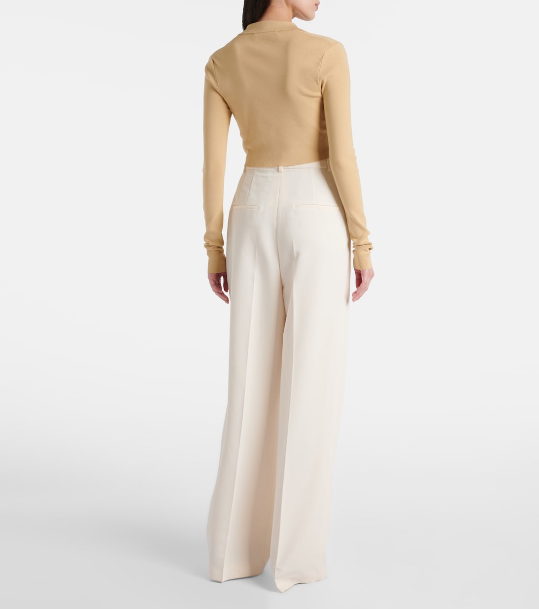 Giselle cropped polo sweater | The Frankie Shop