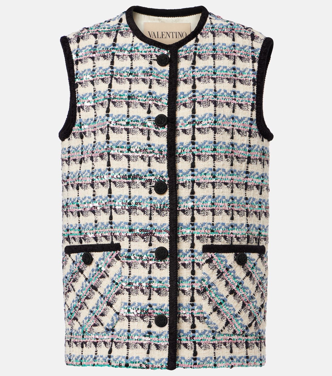 Weste Mossi aus Tweed mit Pailletten | Valentino