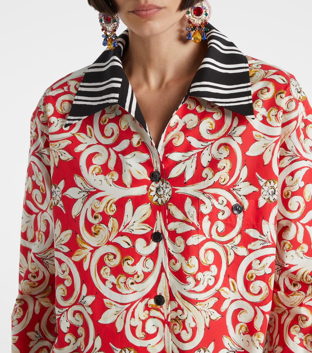 Camicia in cotone con stampa  | Dolce&Gabbana