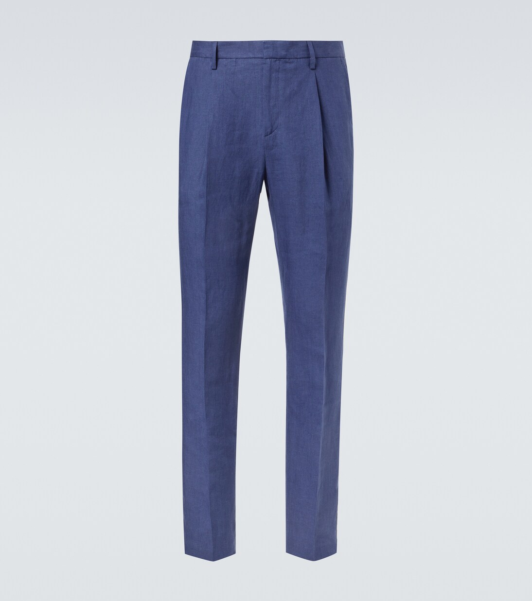 Pleated linen straight pants | Sunspel