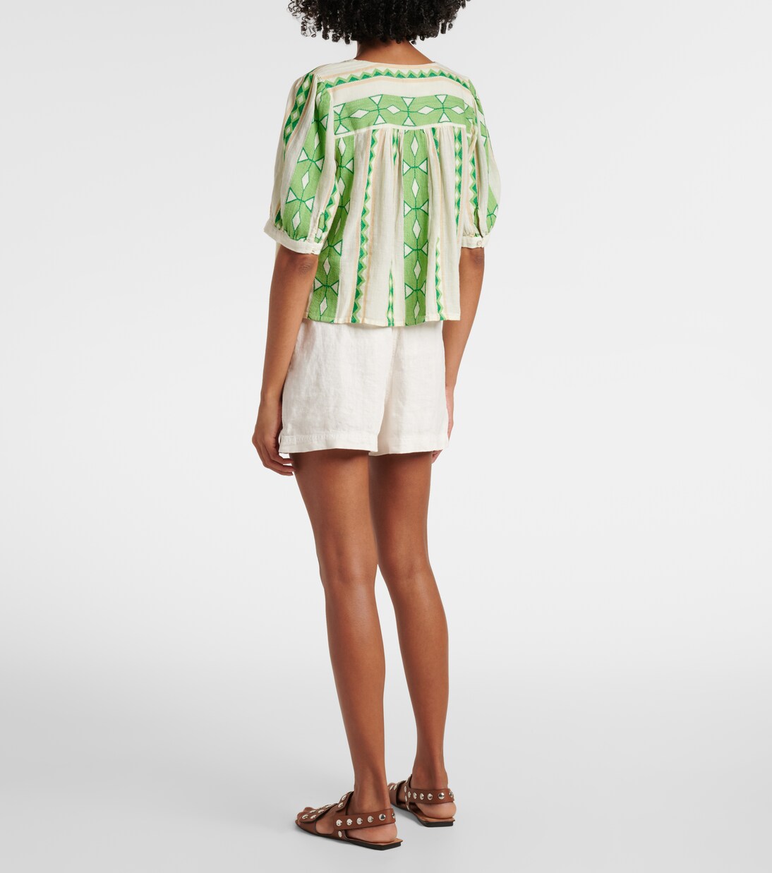 Marissa cotton jacquard blouse | Velvet