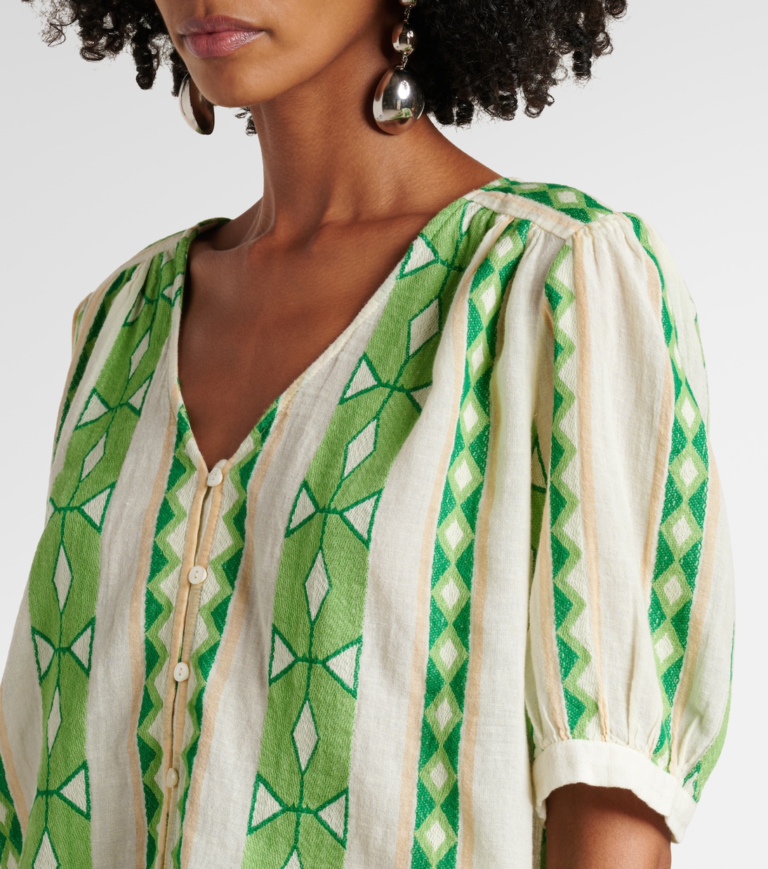 Marissa cotton jacquard blouse | Velvet