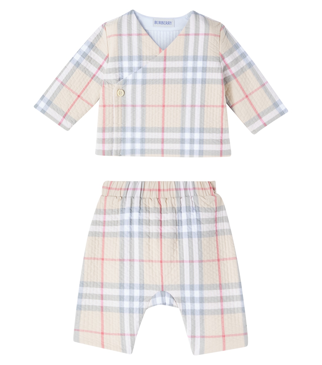 Baby Burberry Check cotton sweater and pants set | Burberry Kids
