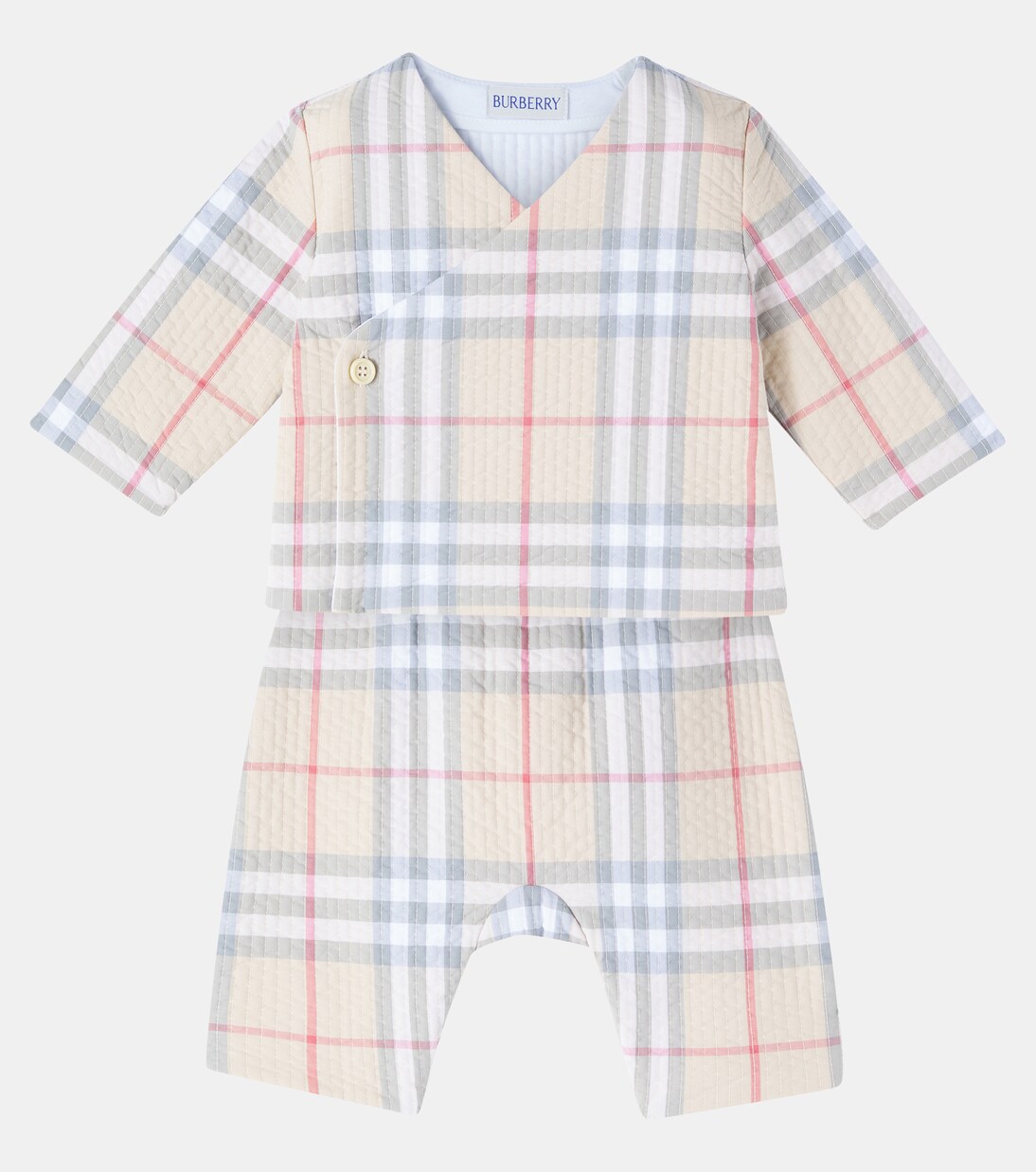 Baby Burberry Check cotton sweater and pants set | Burberry Kids