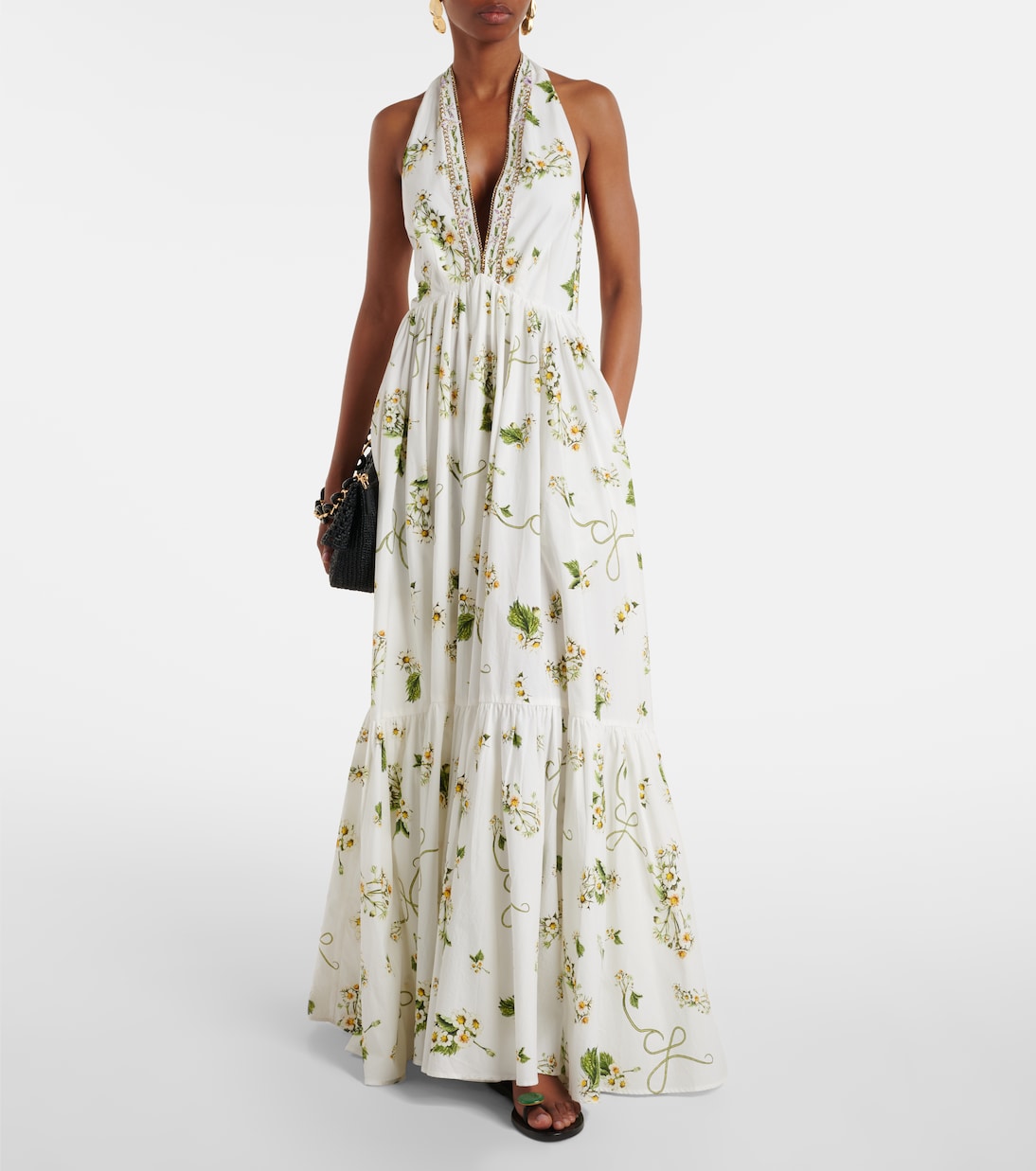 Robe longue Botanical Utopia en coton | Camilla