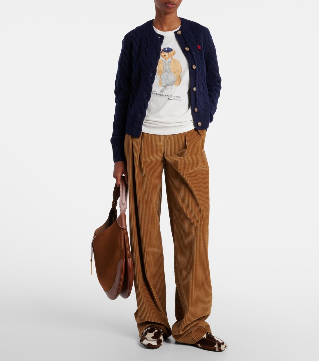 Pony cable-knit wool and cashmere cardigan | Polo Ralph Lauren