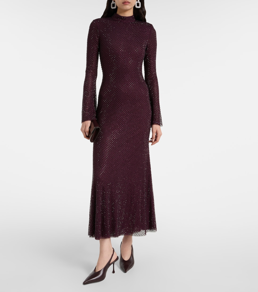 Rhinestone mesh maxi dress | Self-Portrait