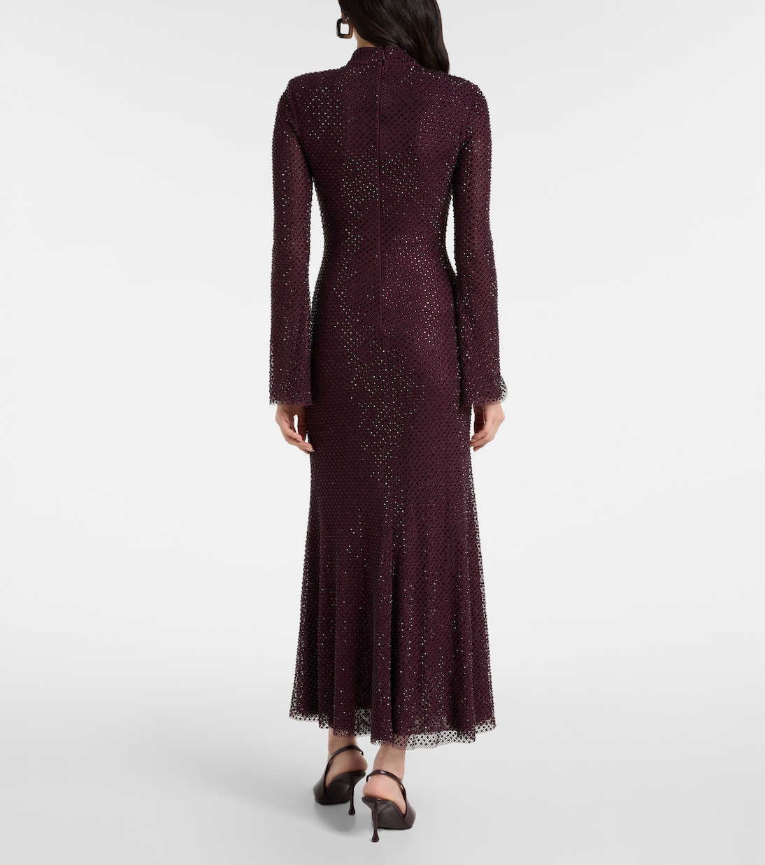 Rhinestone mesh maxi dress | Self-Portrait