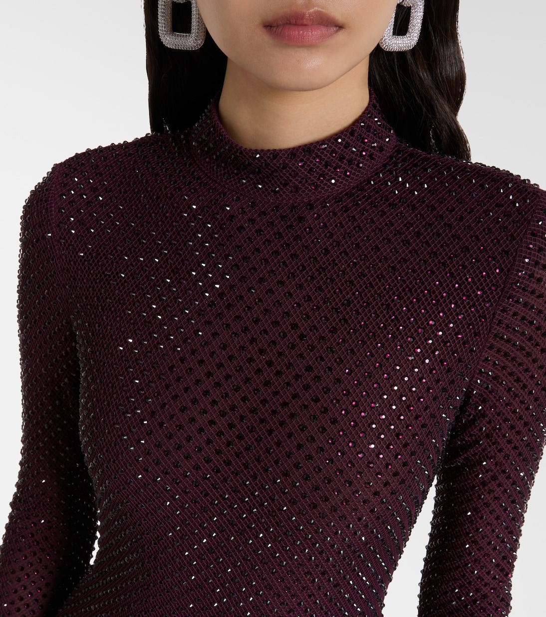 Rhinestone mesh maxi dress | Self-Portrait