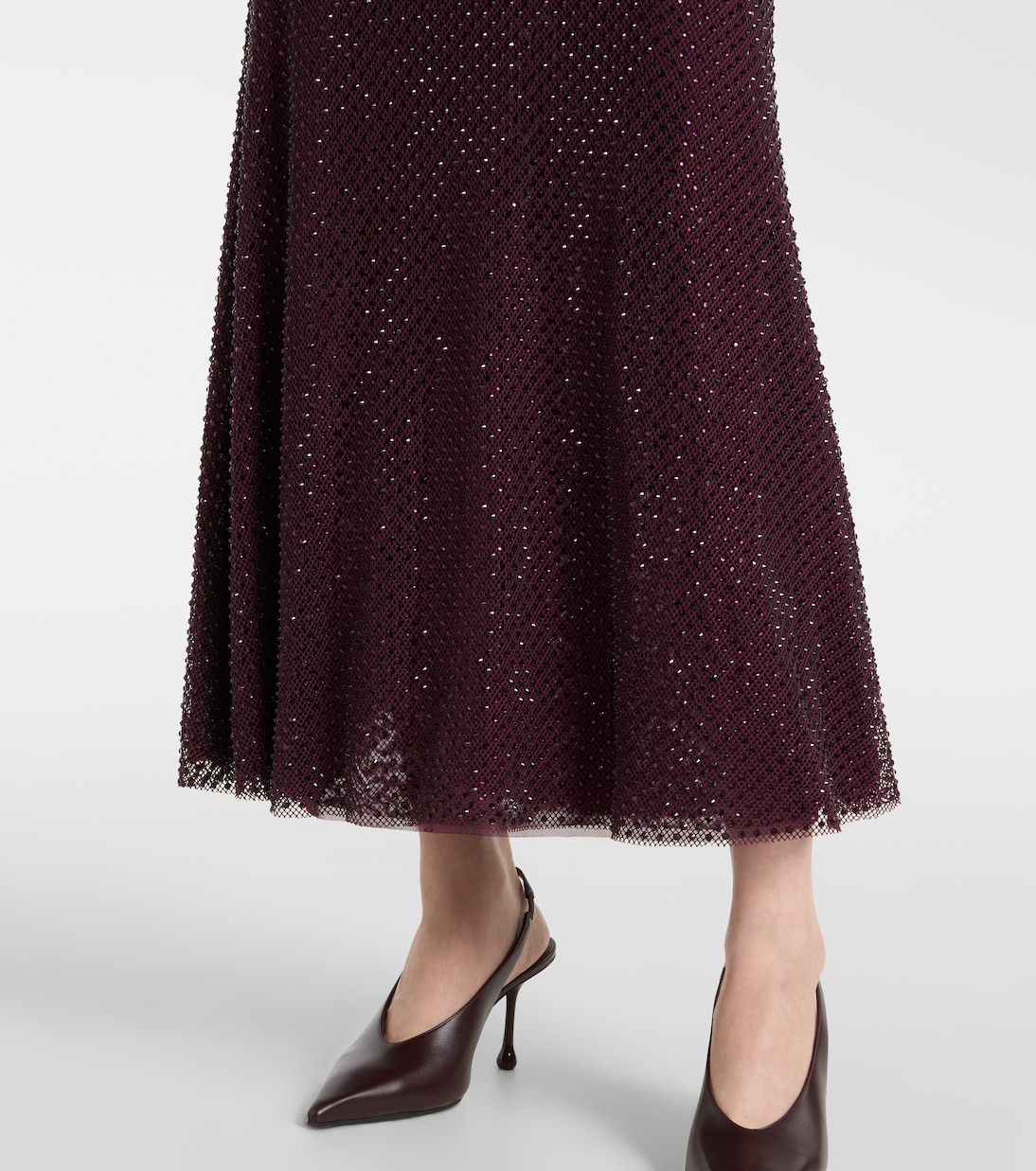 Rhinestone mesh maxi dress | Self-Portrait