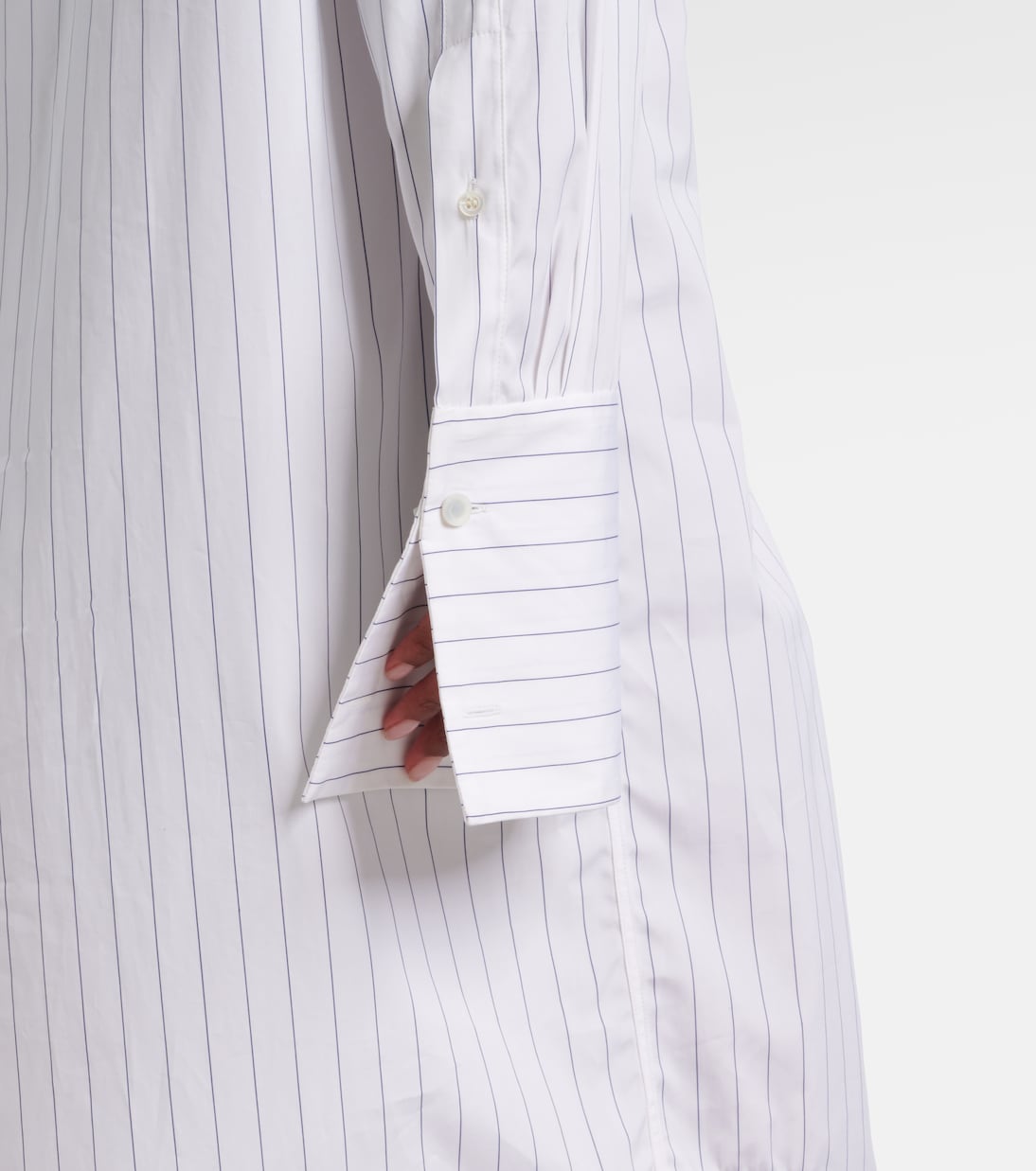 条纹颈部系带棉质迷你连衣裙 | Dries Van Noten