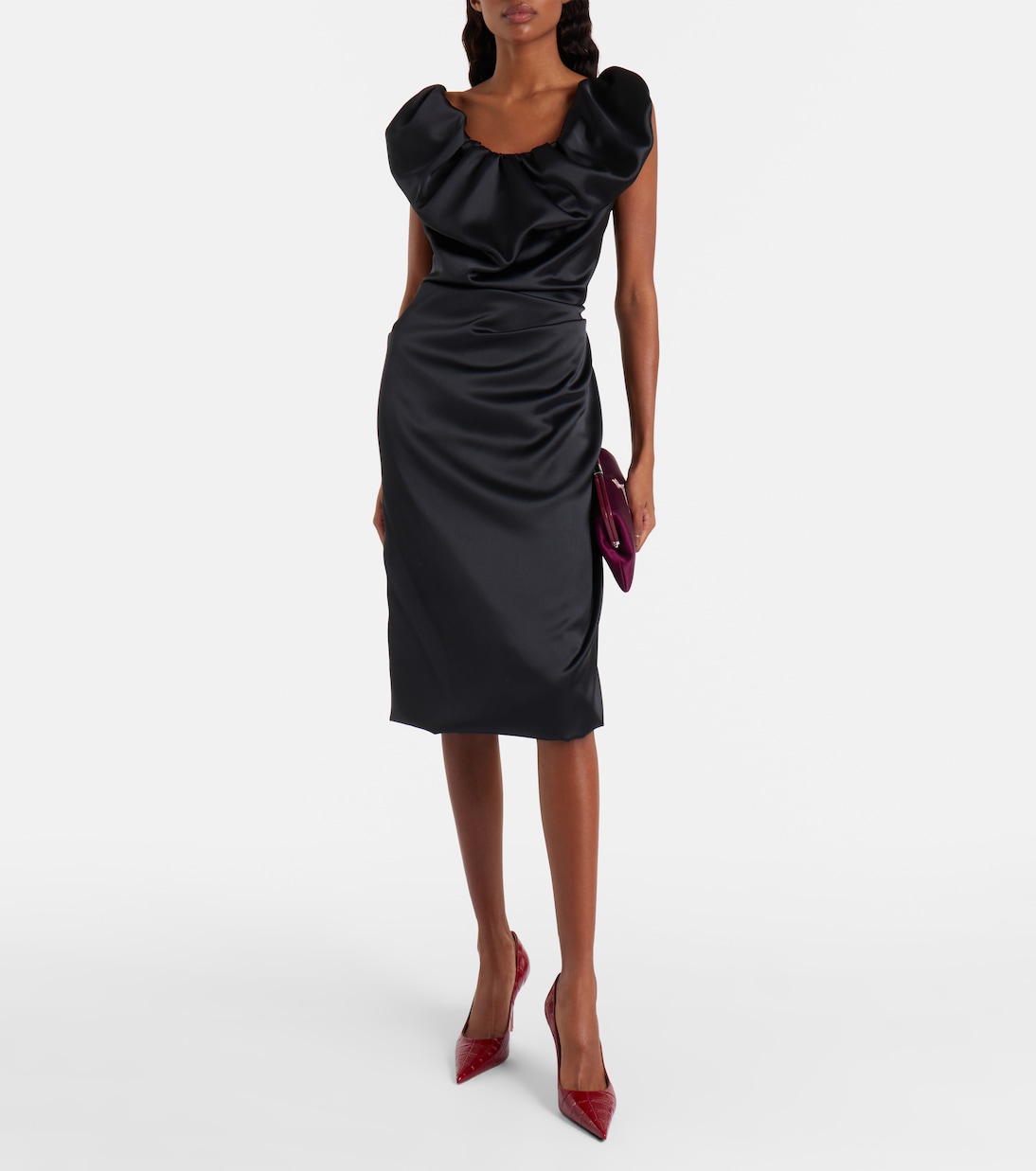 Barbara 90 croc-effect leather pumps | Amina Muaddi