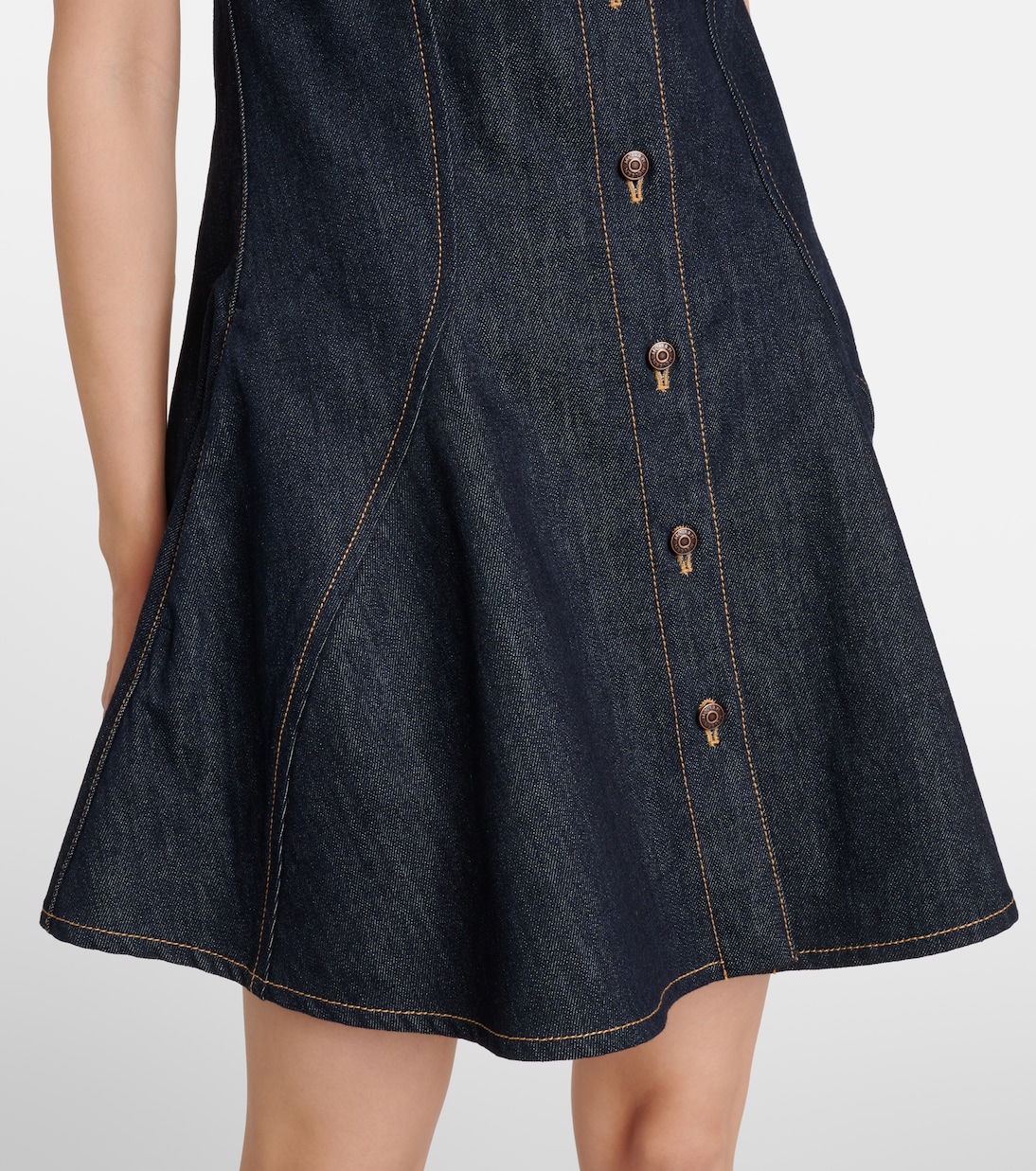 Puff-sleeve denim minidress | McQueen