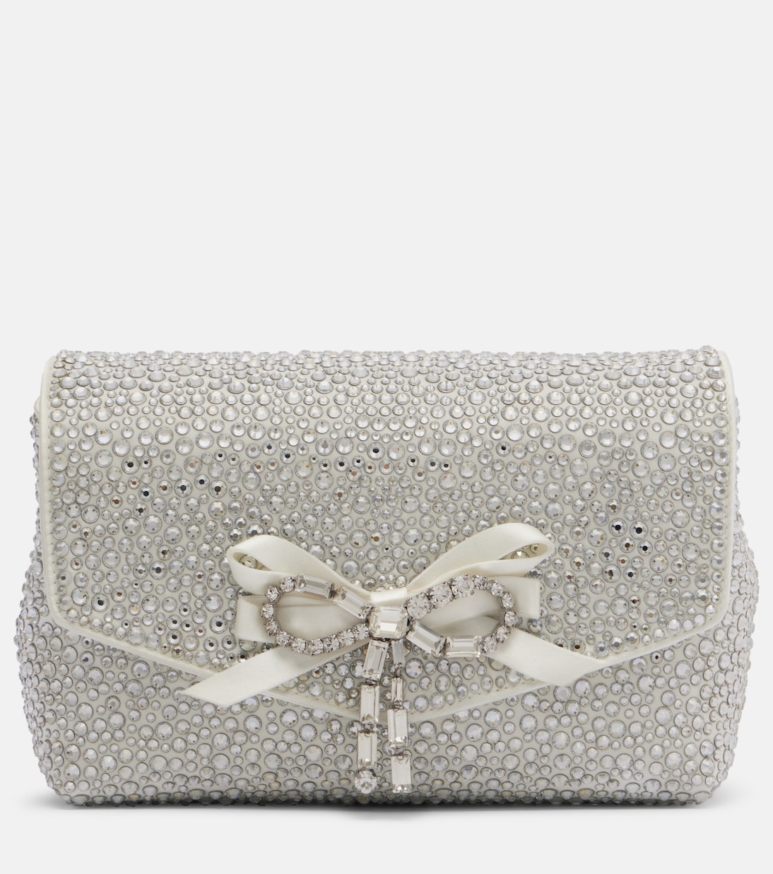 Soft Bow Mini embellished satin clutch | Jimmy Choo