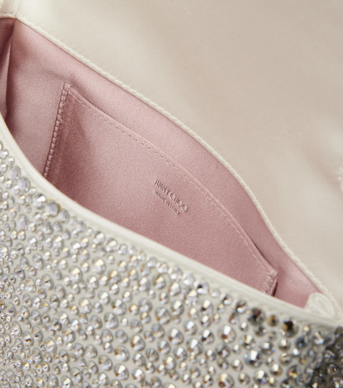 Soft Bow Mini embellished satin clutch | Jimmy Choo