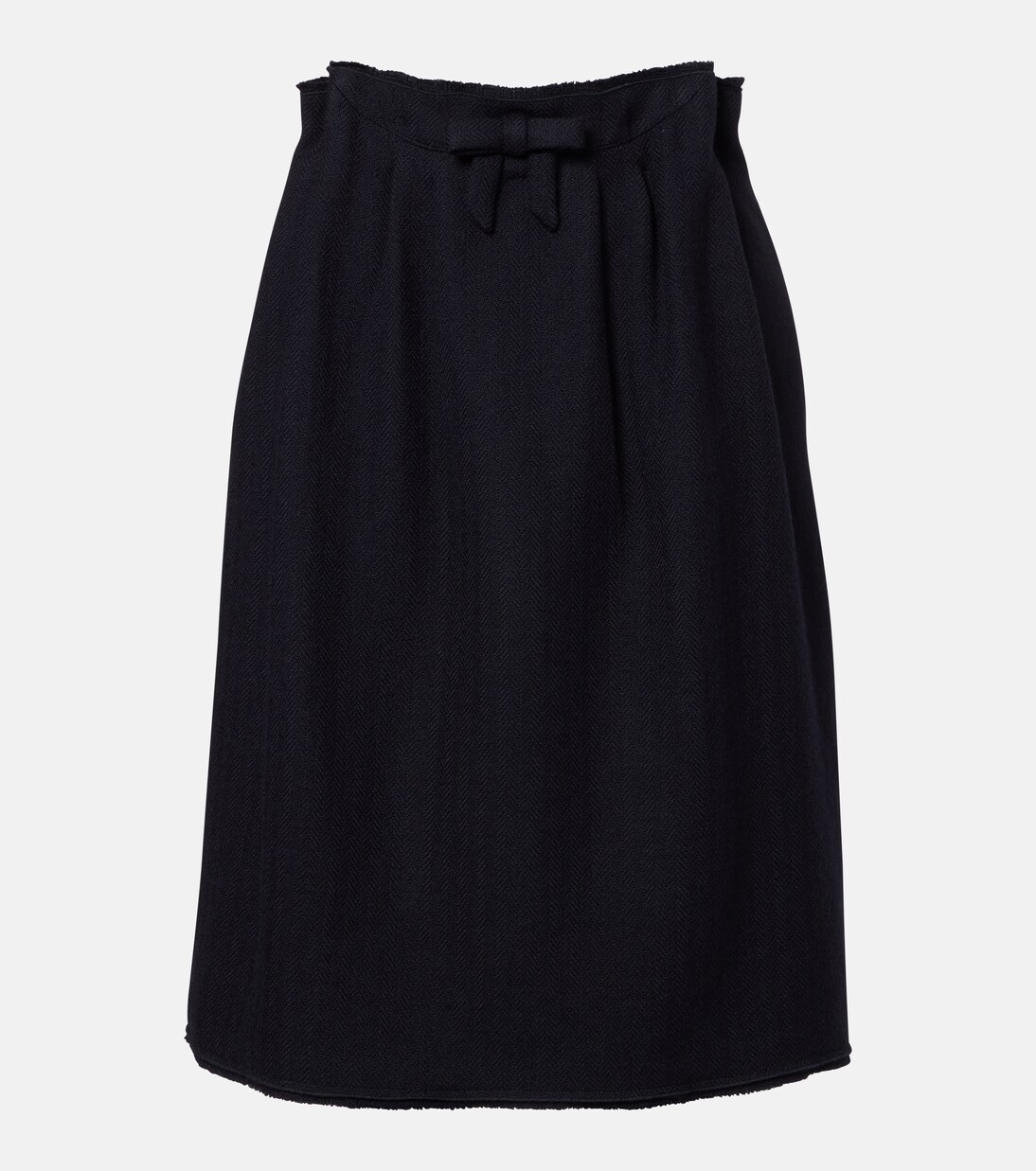 Chevron pleated virgin wool midi skirt | Prada