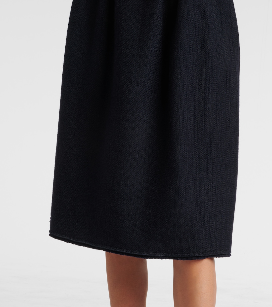 Chevron pleated virgin wool midi skirt | Prada