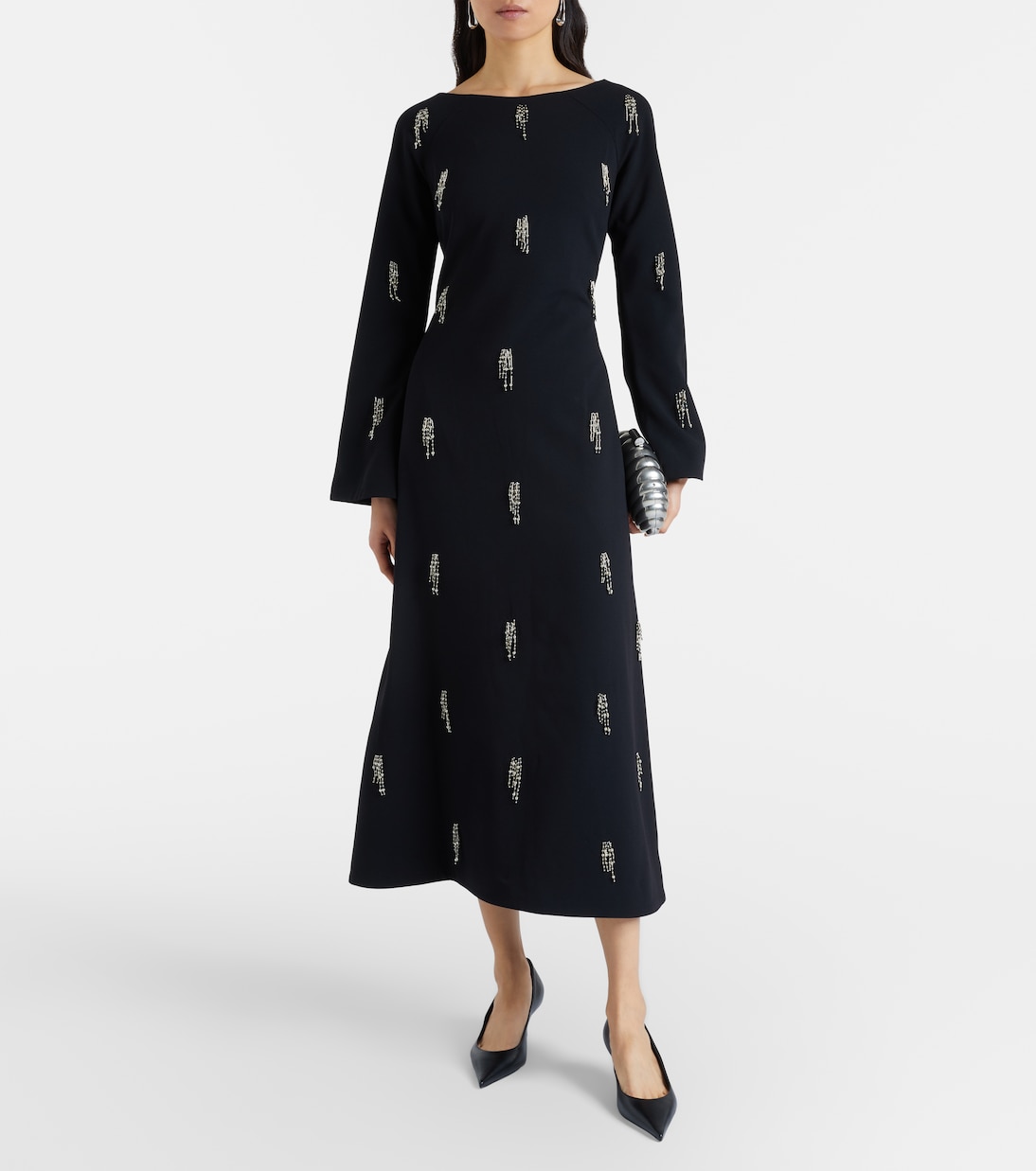 Verziertes Midikleid Coretta aus Crêpe | Simkhai