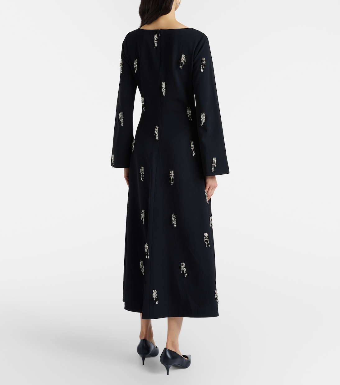 Verziertes Midikleid Coretta aus Crêpe | Simkhai