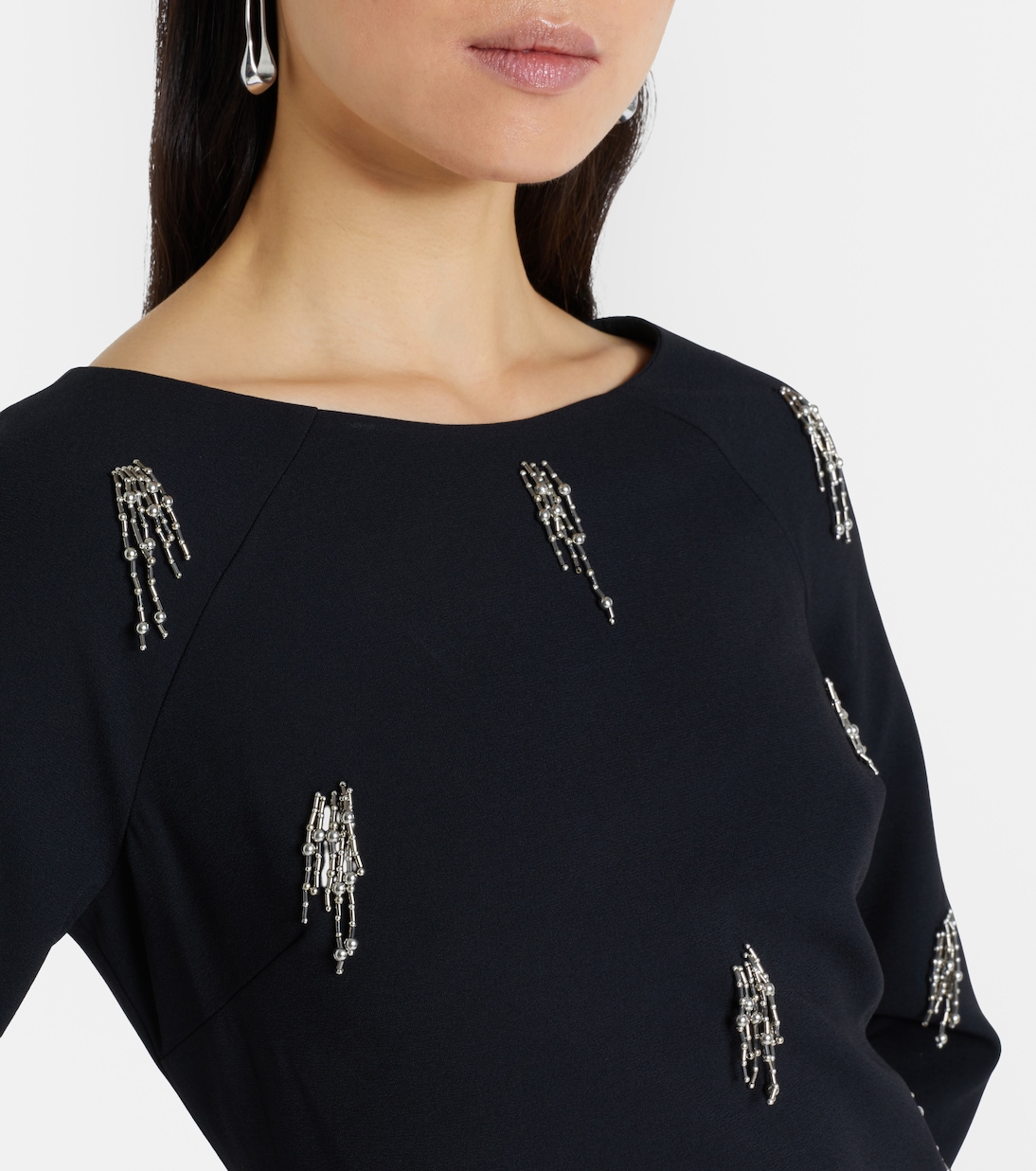 Verziertes Midikleid Coretta aus Crêpe | Simkhai