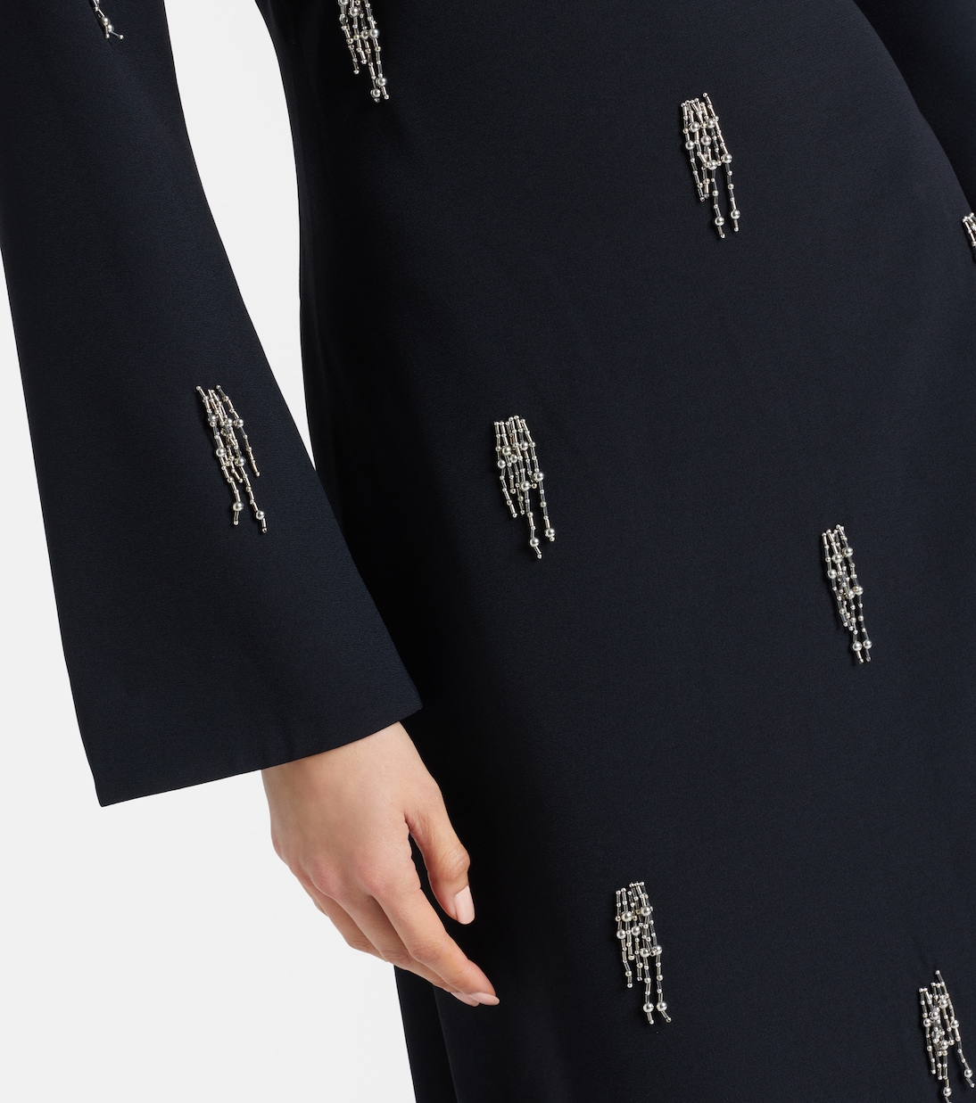 Verziertes Midikleid Coretta aus Crêpe | Simkhai