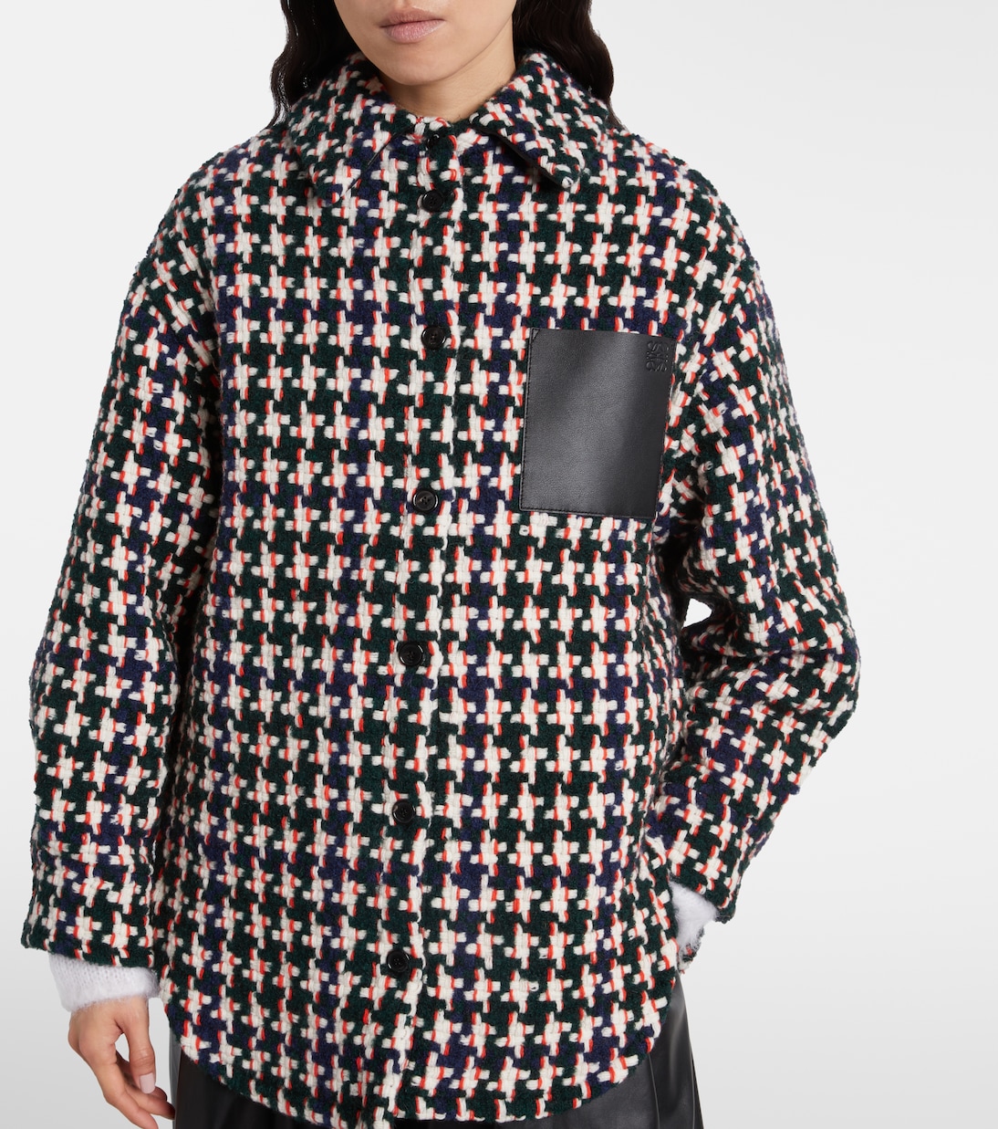 Leather-trimmed overshirt | Loewe