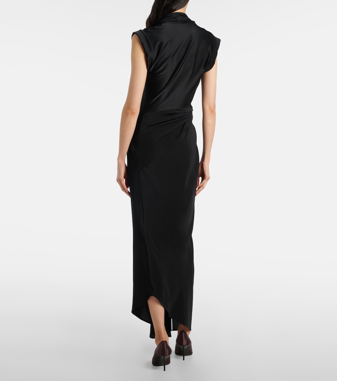 Vestido midi asimétrico drapeado | Victoria Beckham