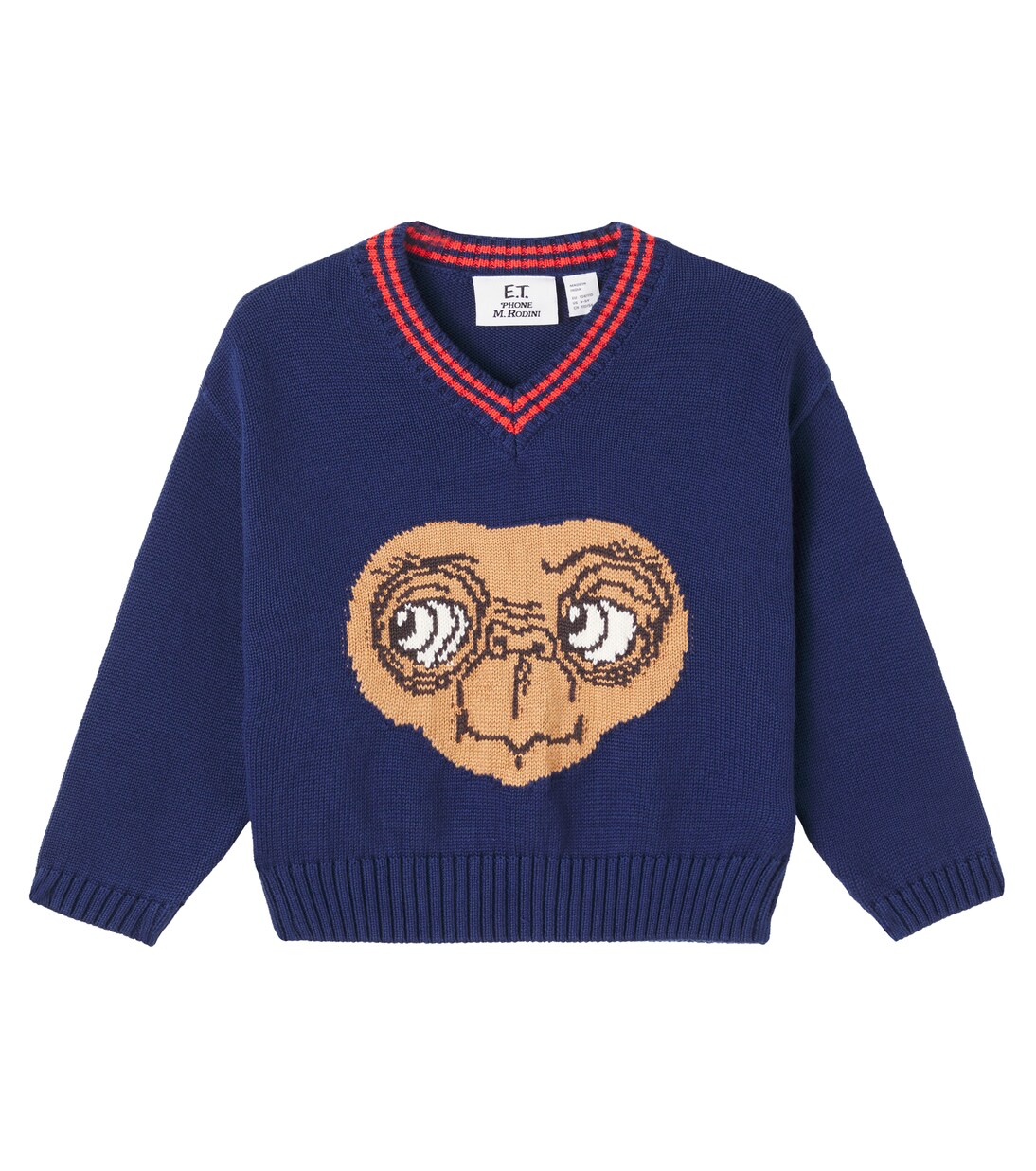 x E.T. intarsia cotton sweater | Mini Rodini