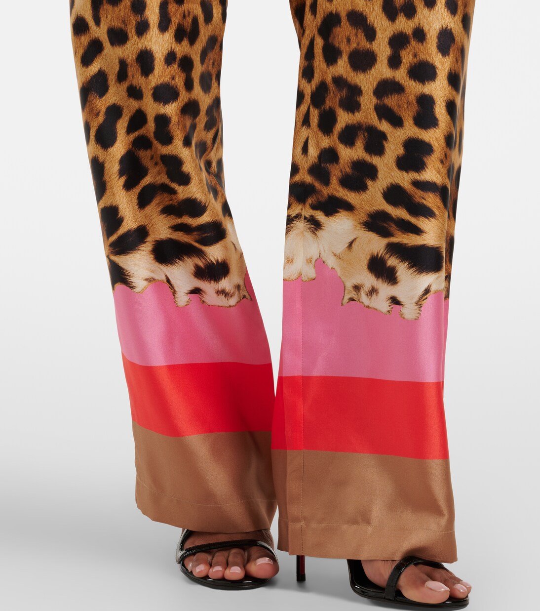 Leopard-print silk straight pants | Roberto Cavalli