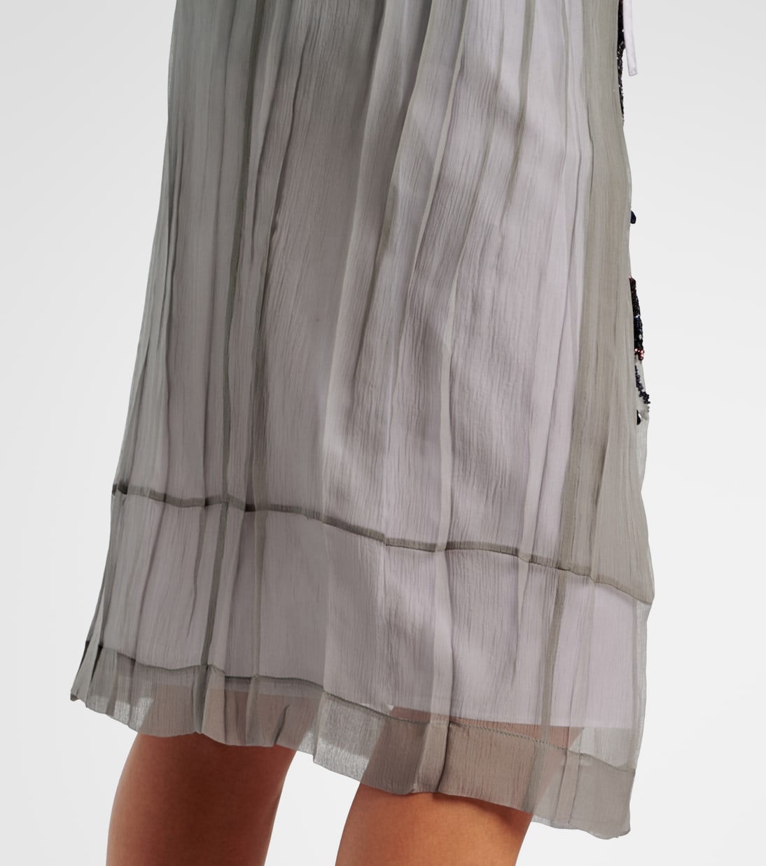 Midirock aus Seiden-Chiffon mit Pailletten | Prada