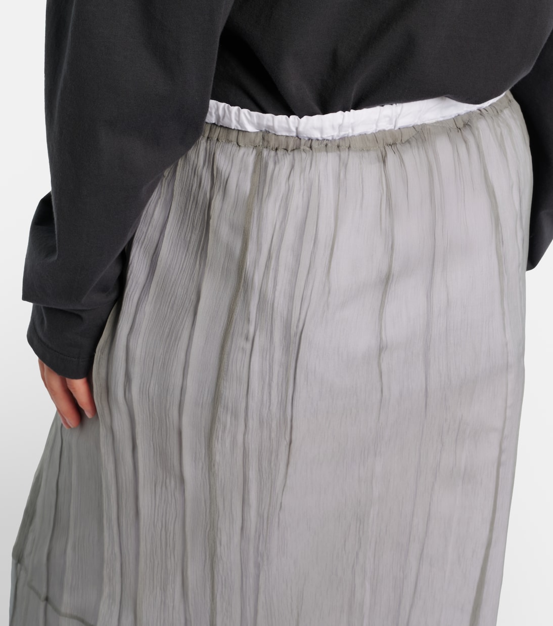 Midirock aus Seiden-Chiffon mit Pailletten | Prada