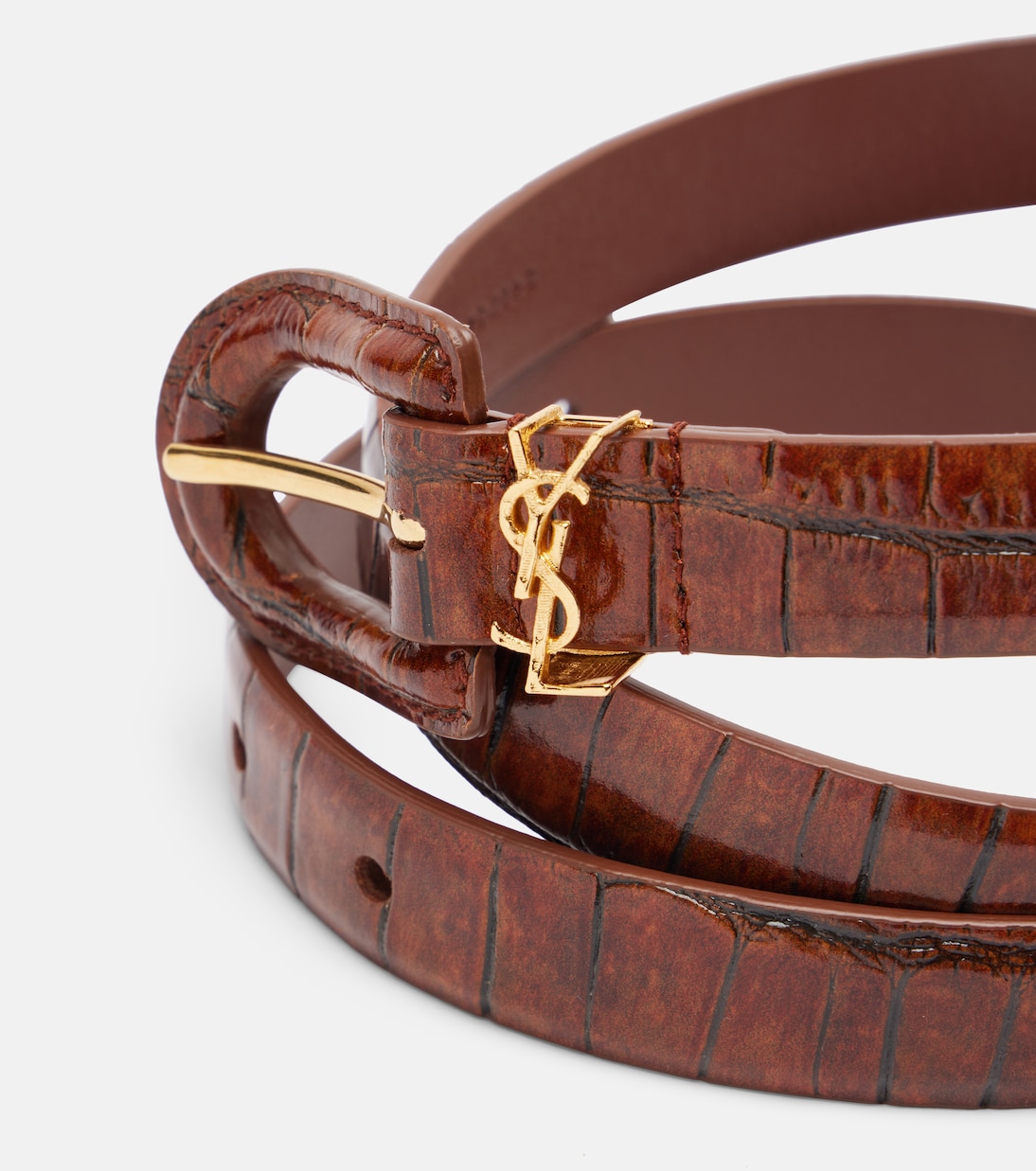 Cassandre croc-effect leather belt | Saint Laurent
