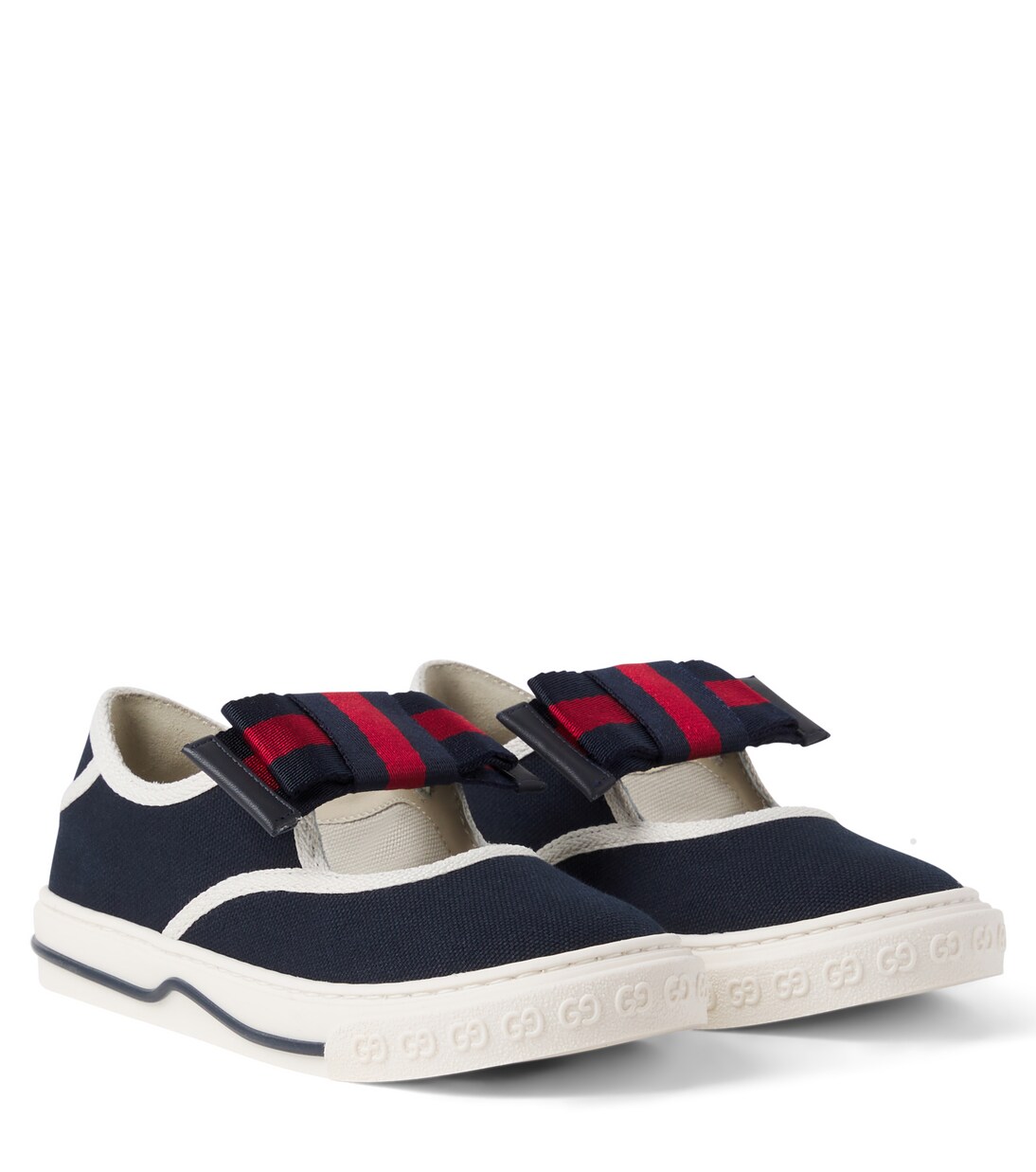 Bow-detail canvas sneakers | Gucci Kids