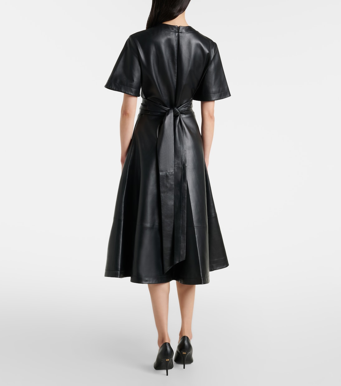 Gathered leather midi dress | Altuzarra