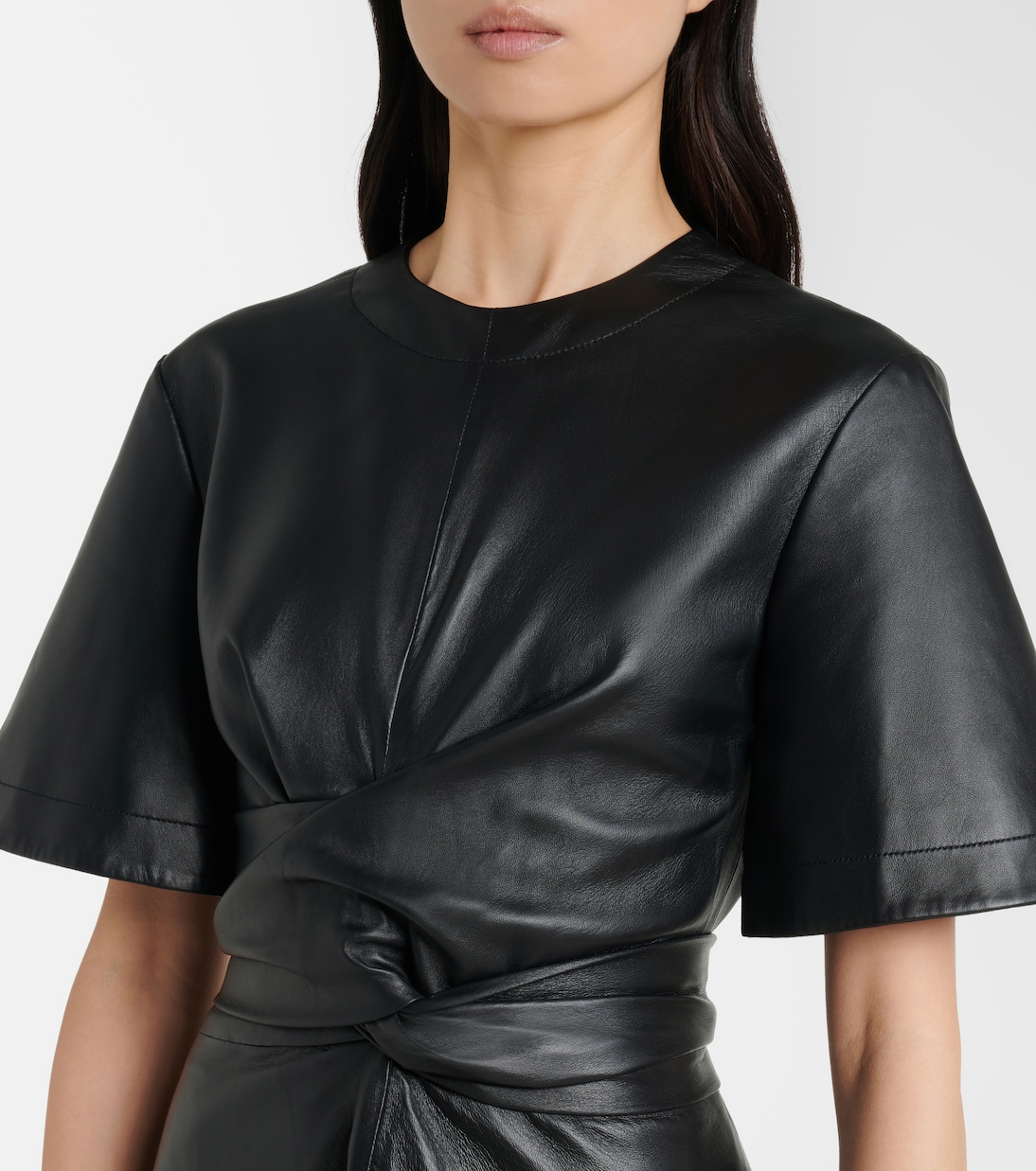 Gathered leather midi dress | Altuzarra