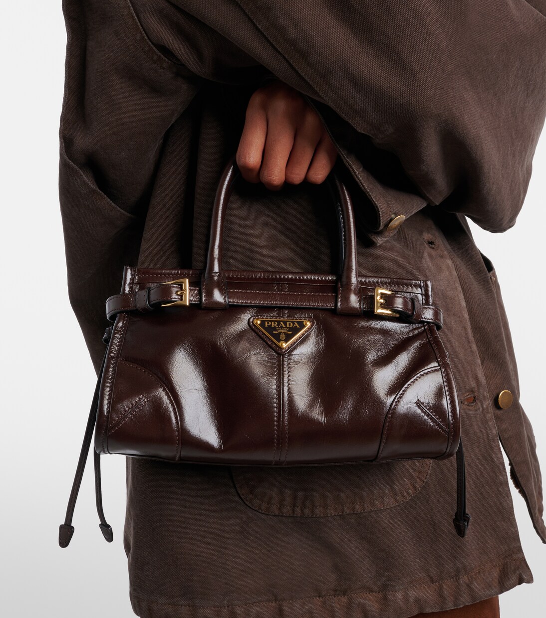 Prada Bonnie Mini leather top-handle bag | Prada